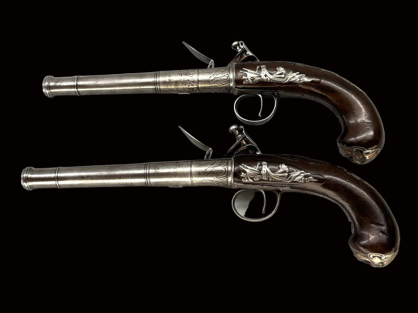 Mathias Barker Queen Anne Pistols