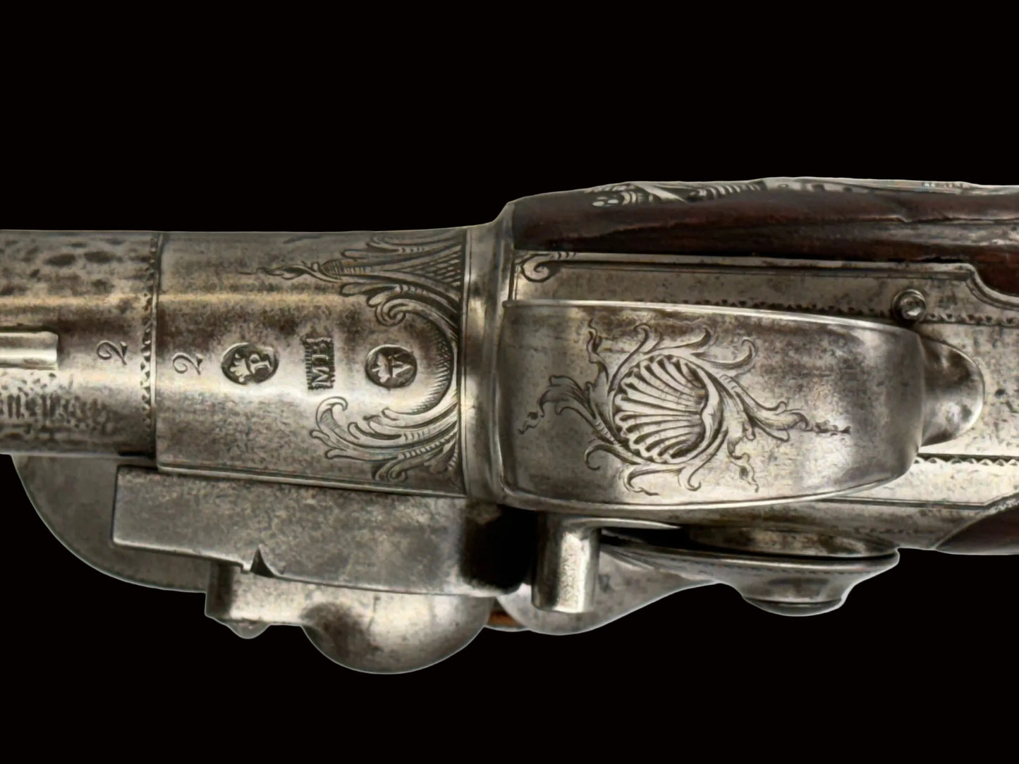 Mathias Barker Queen Anne Pistols