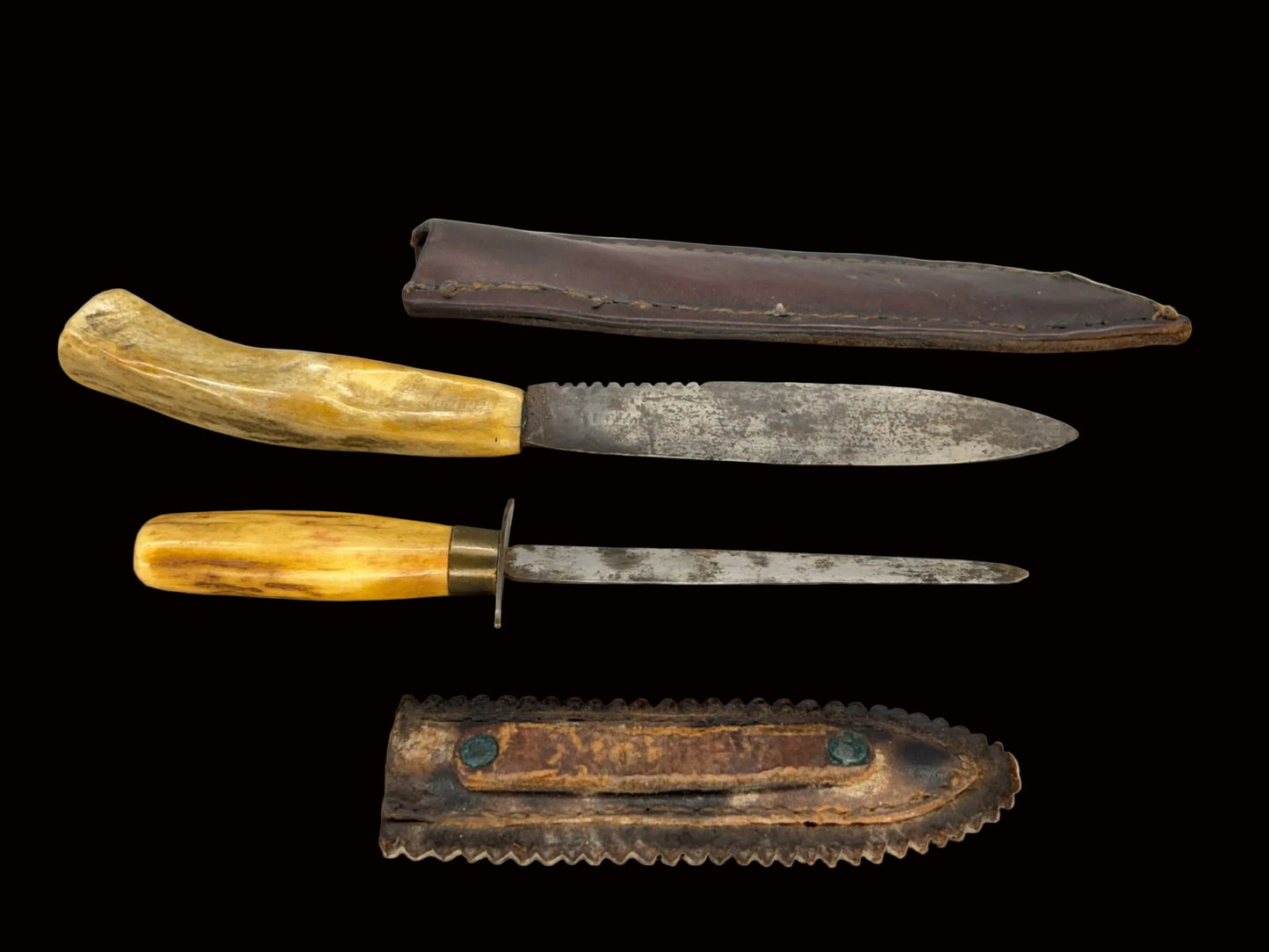 Two Antler Knives Lot KMarch26