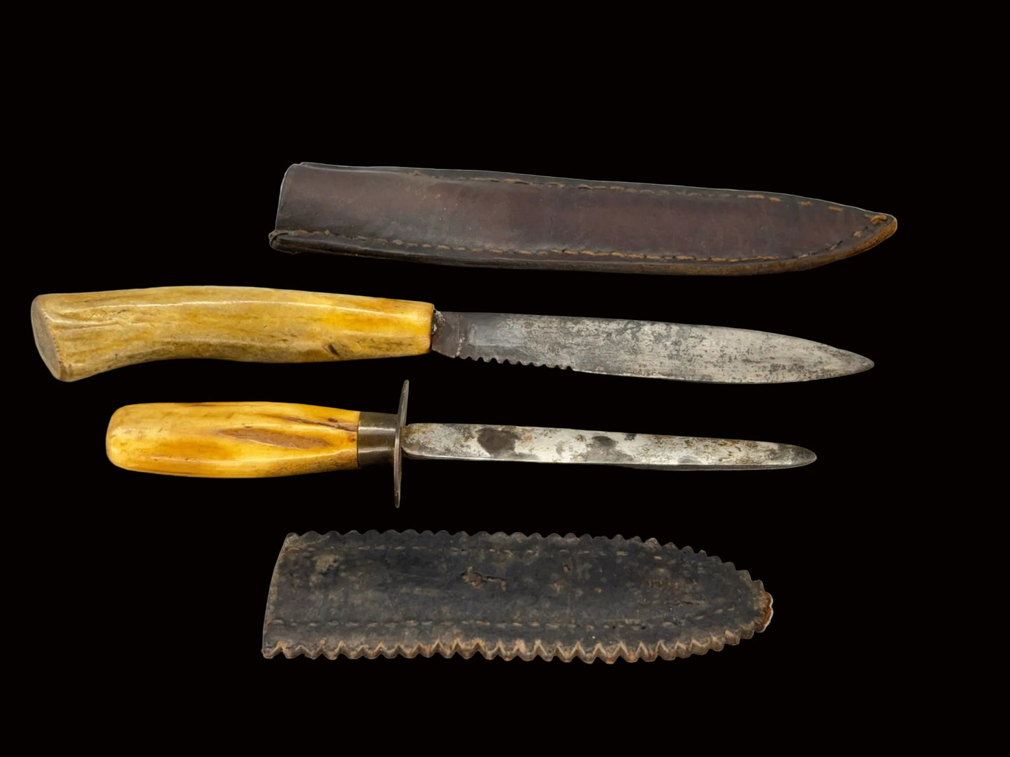 Two Antler Knives Lot KMarch26