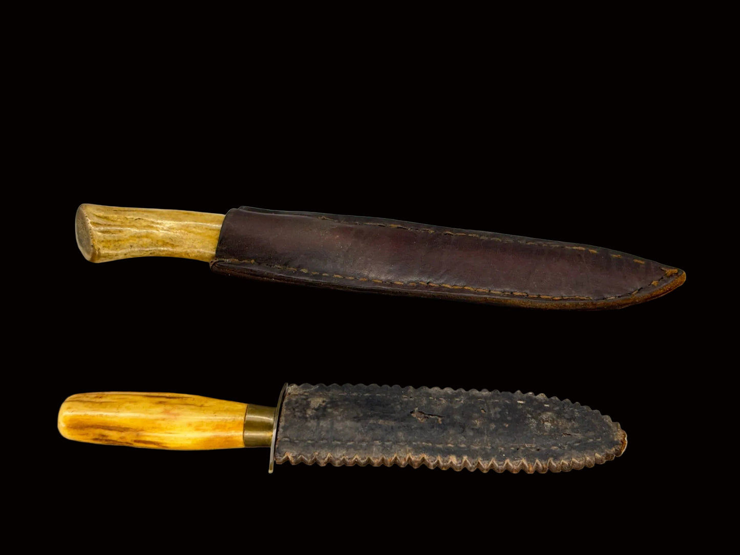 Two Antler Knives Lot KMarch26