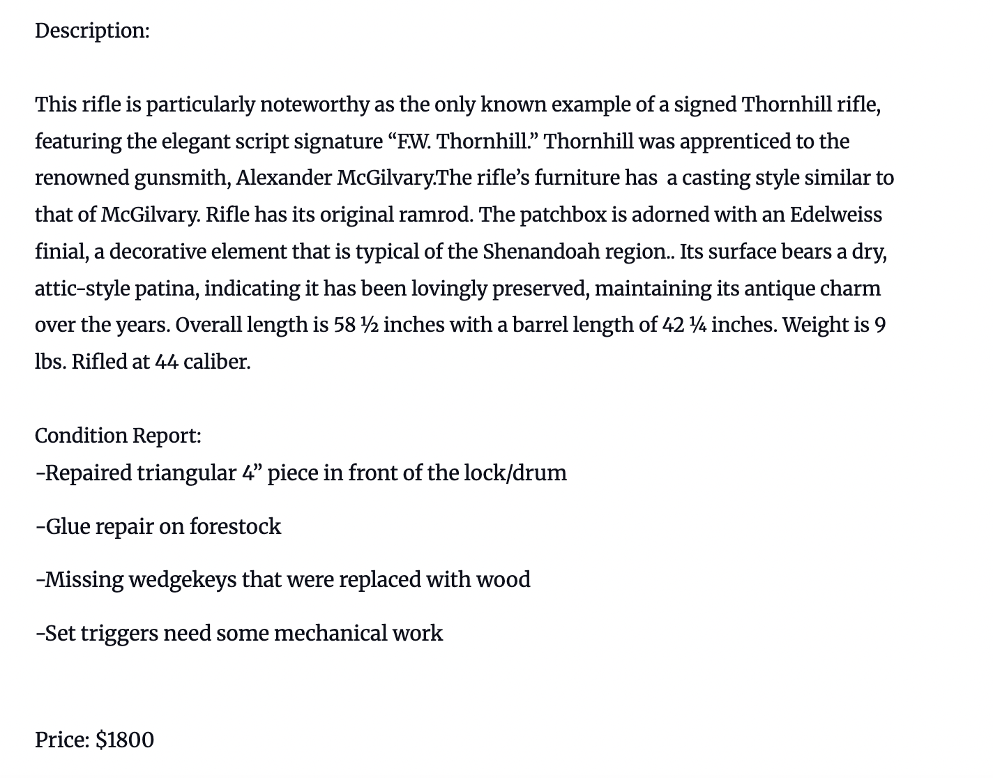 Virtual Show Thornhill Rifle