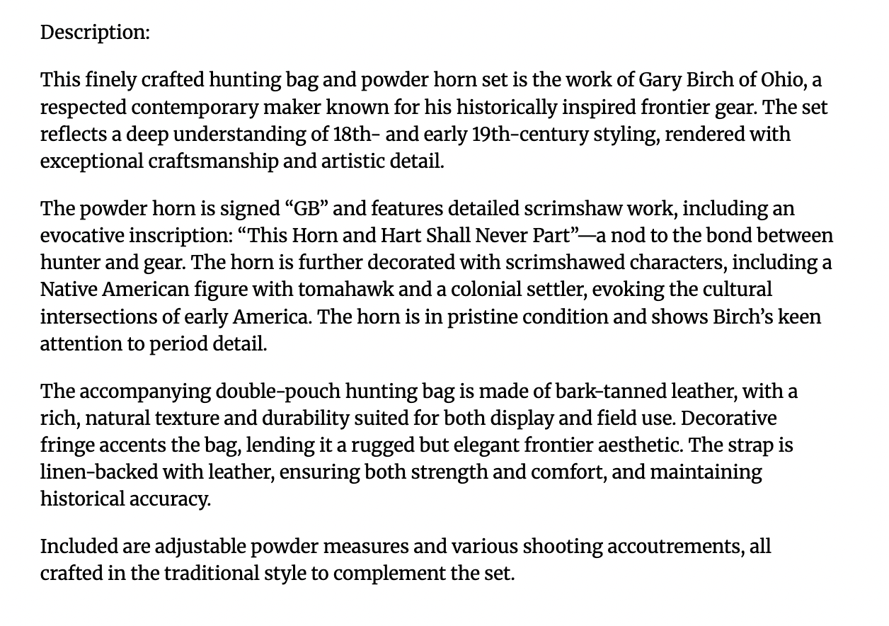 Gary Birch Bag and Horn Set