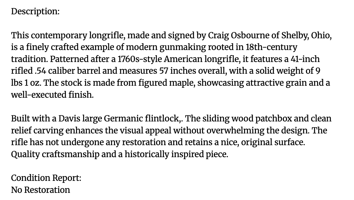 Signed Contemporary Craig Osbourne Rifle