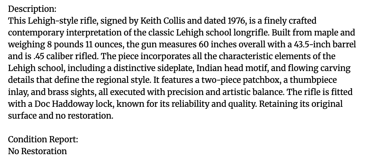 Signed Keith Collis Contemporary Rifle