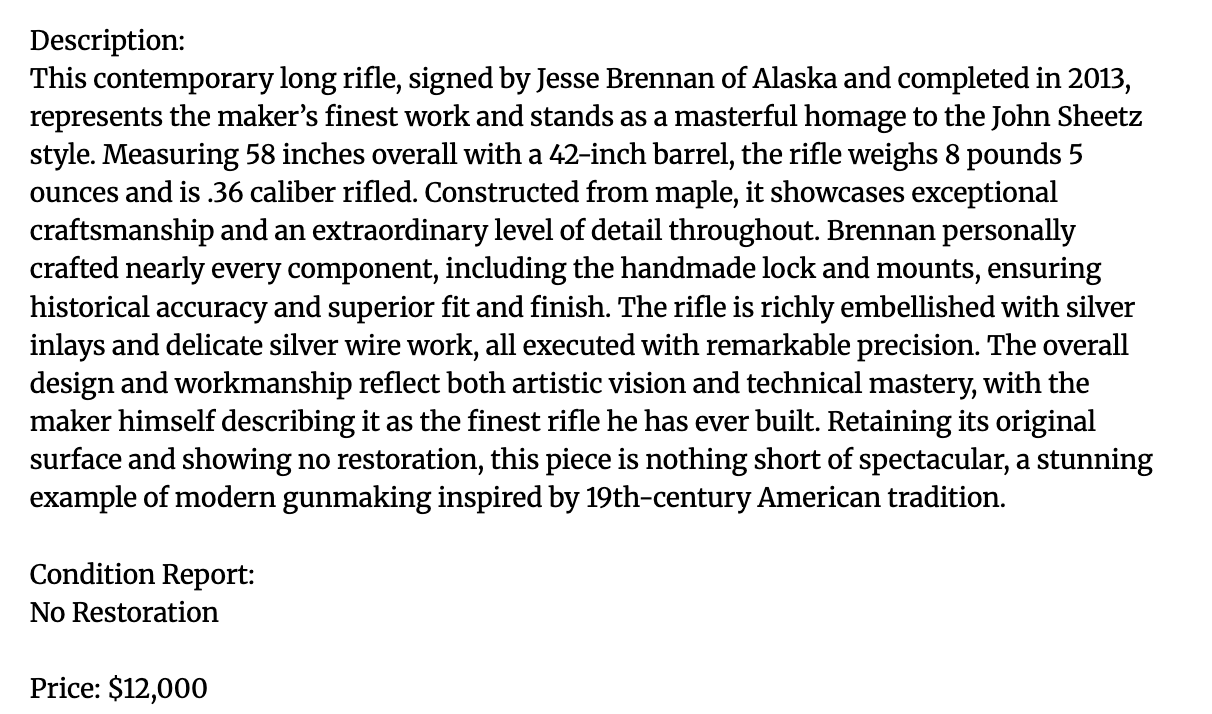 Signed Jesse Brennan Contemporary Rifle