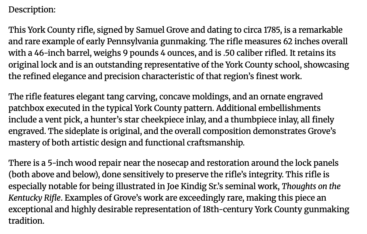 Signed Samuel Grove Rifle