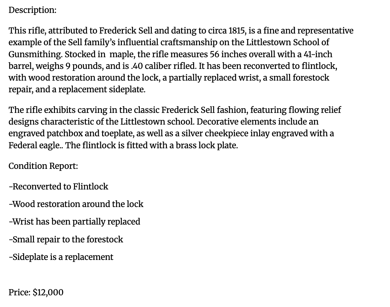Frederick Sell rifle