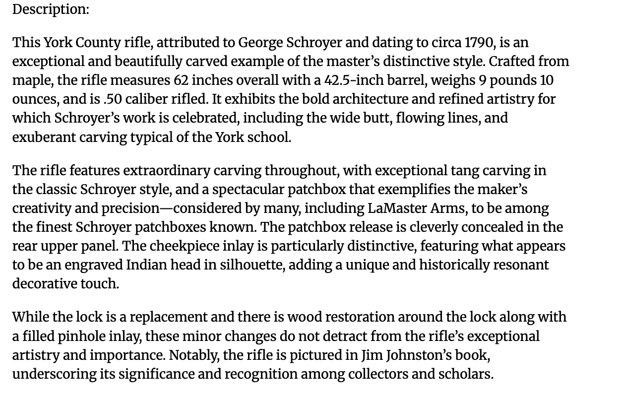 Attributed George Schroyer Rifle