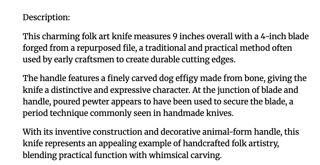 Dog Motif Knife