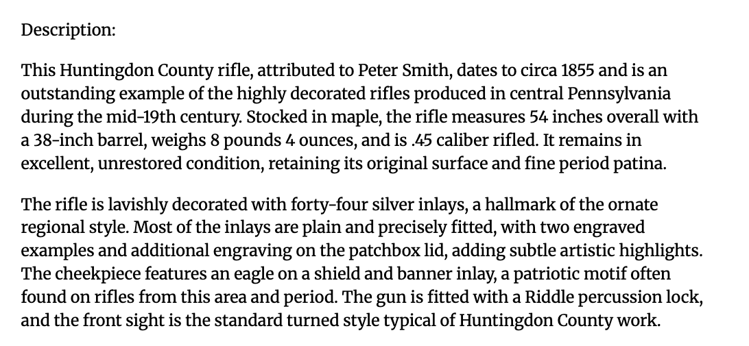 Unsigned Huntingdon Rifle