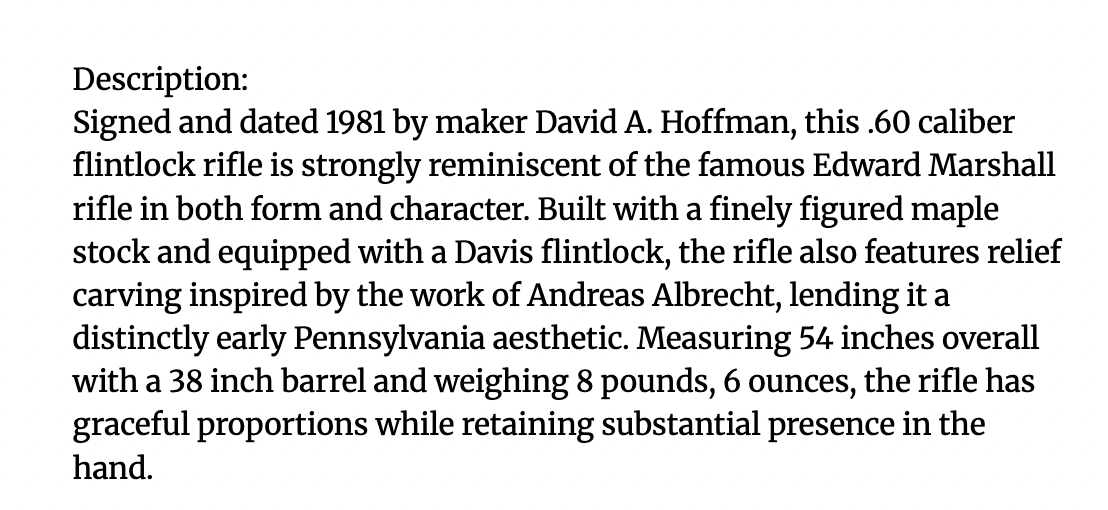 DA Hoffman Contemporary Rifle