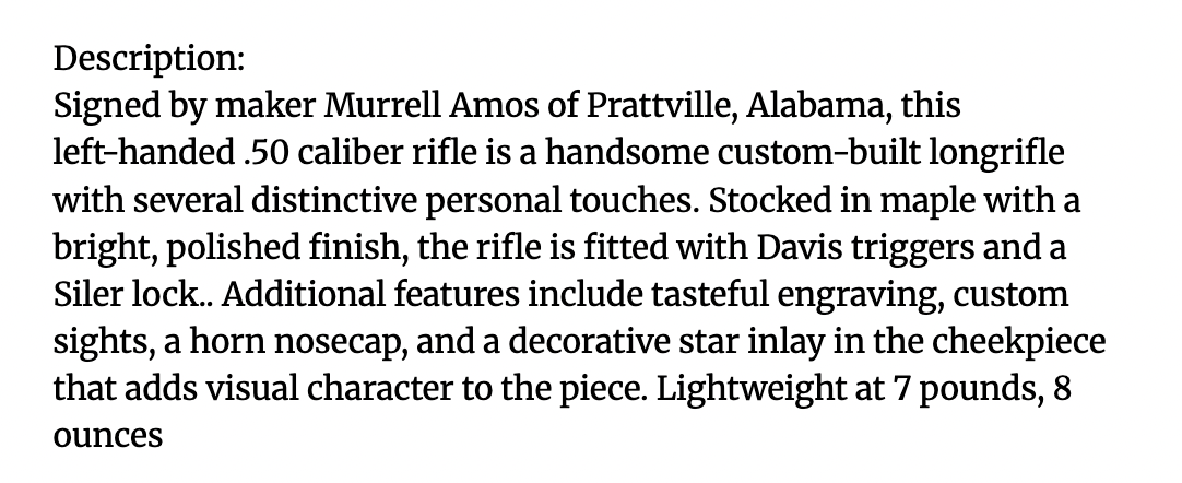 M Amos Contemporary Rifle