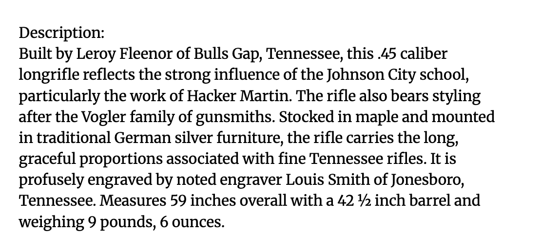 Leroy Fleenor Contemporary Rifle