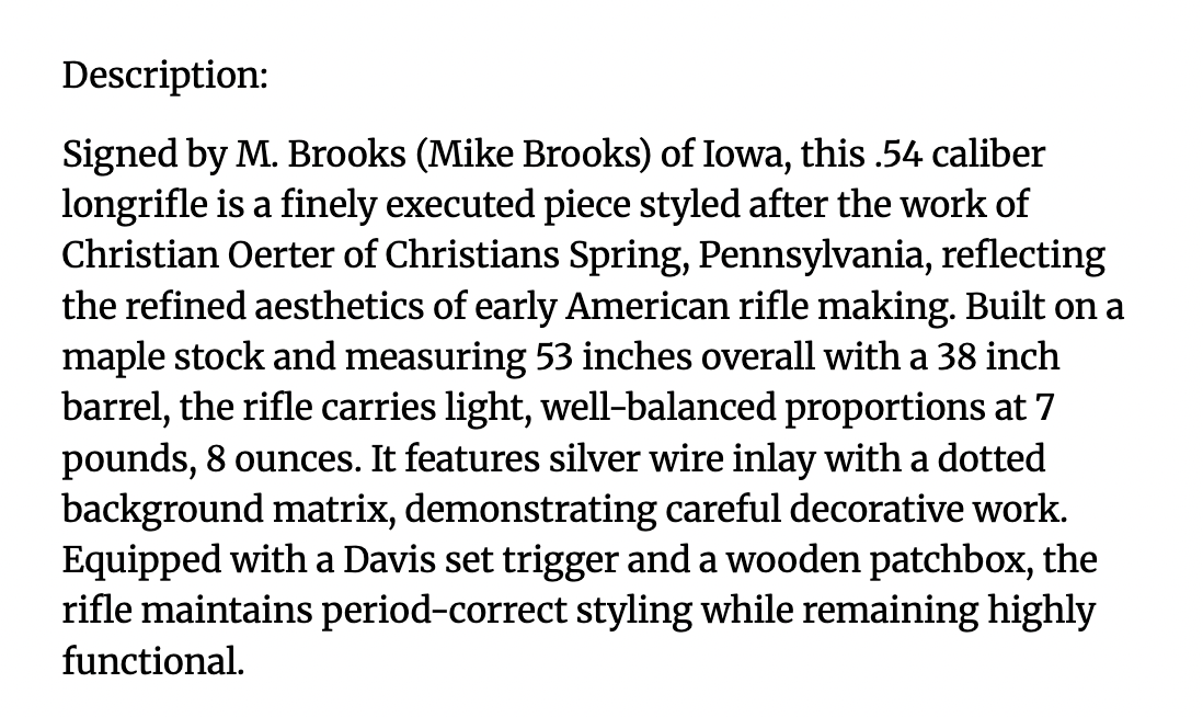 Mike Brooks Contemporary Rifle