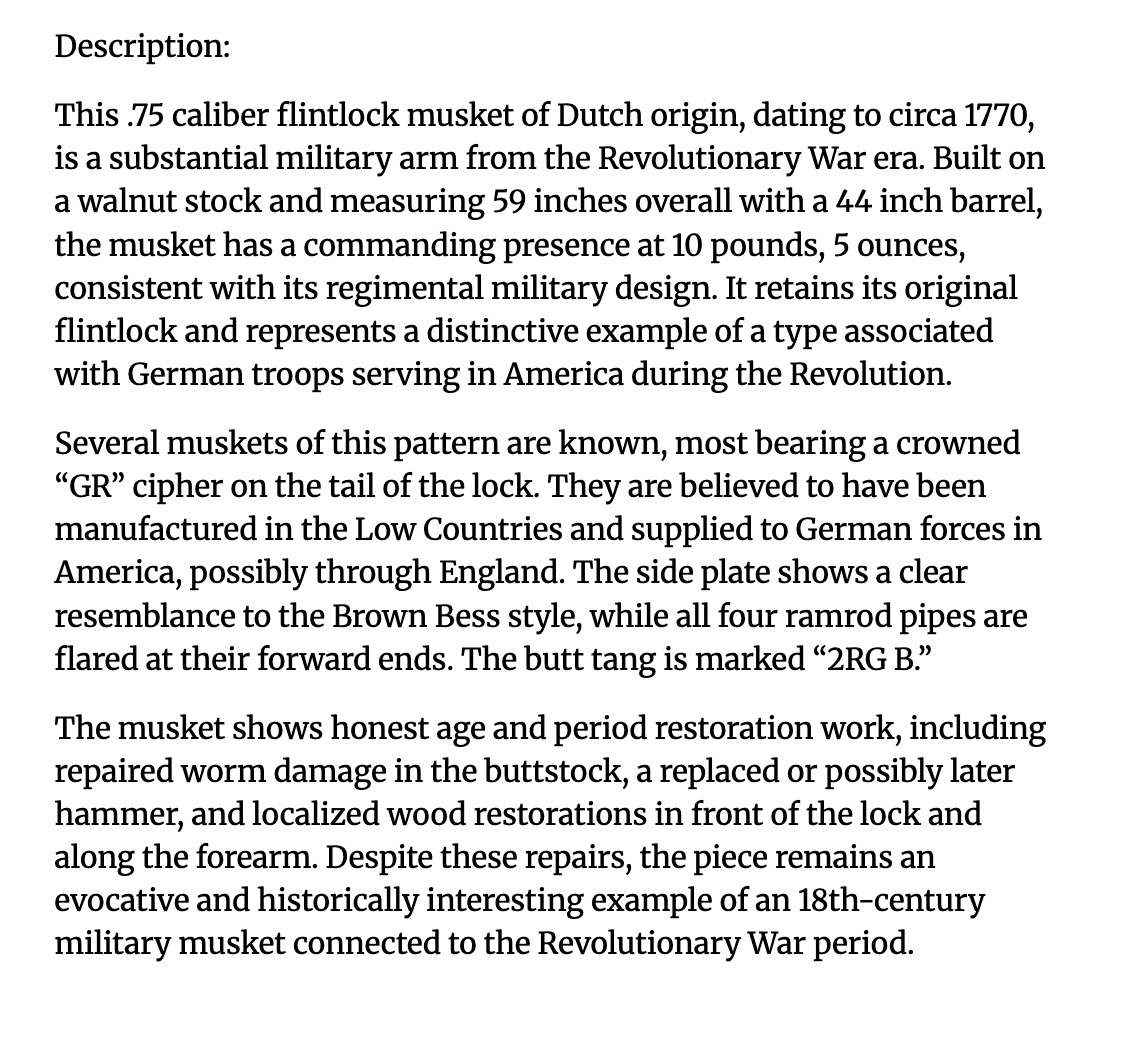 Dutch Musket