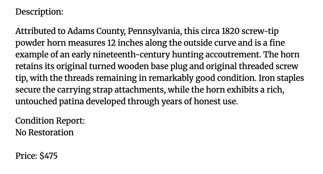 Adams County Screw Tip Powderhorn