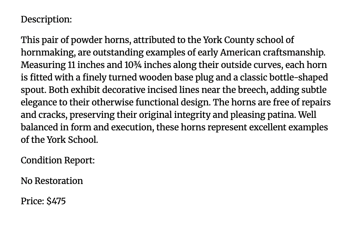 York Horn Bottletip Bundled Lot