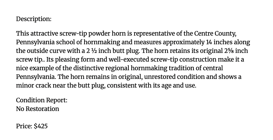 Center County screw tip horn SEPT26