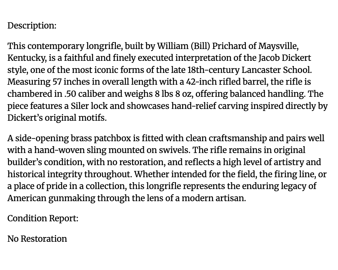 Bill Pritchard Contemporary Rifle